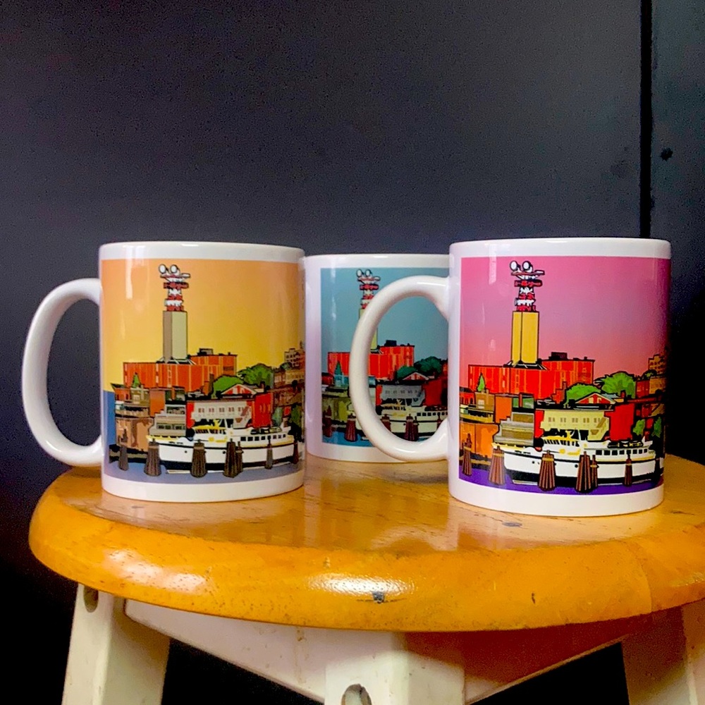 Hand Illustrated 11 oz Coffee Mugs of New London!